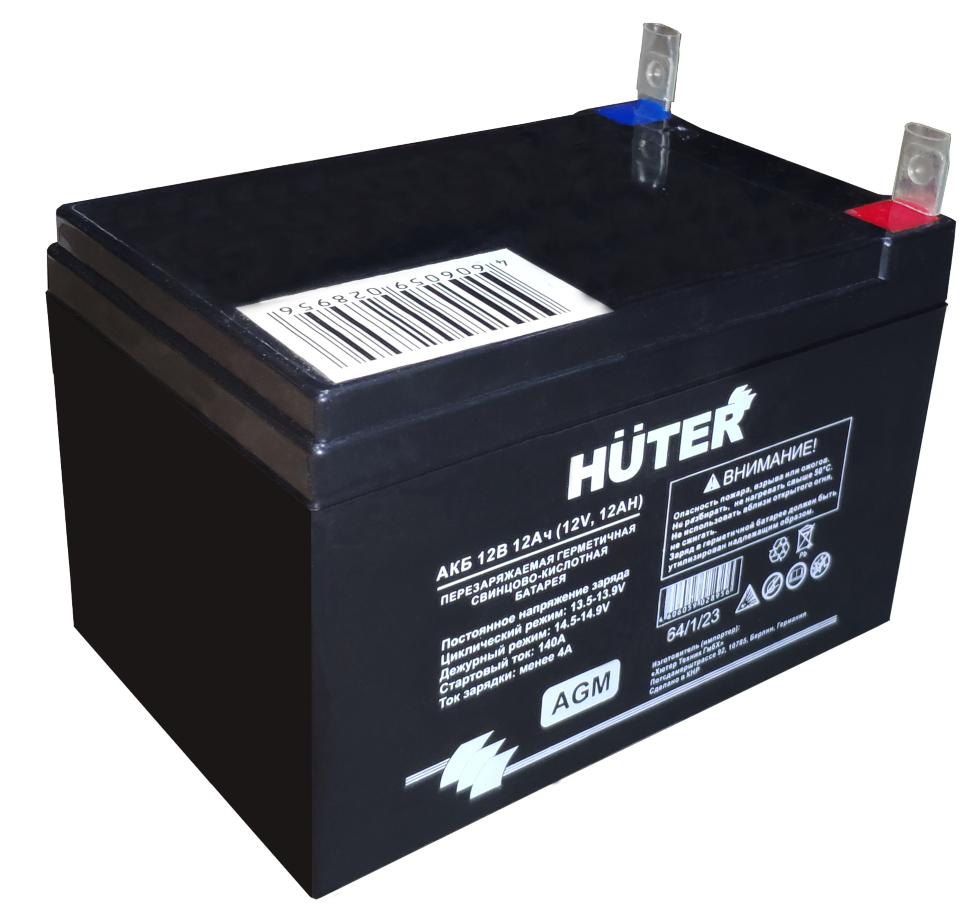 Аккумуляторная батарея АКБ 12В 12Ач Huter по цене 2 383 руб. в .